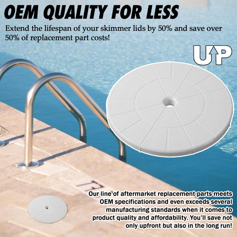 TonGass (2-Pack Round 9 1/8"" Skimmer Valve Top Cover Lids - Replacement Part for 9"" Pool/Spa Deck Lid Plate - Highly Durable Pool Skimmer Cover with UV Inhibitors - Image 5